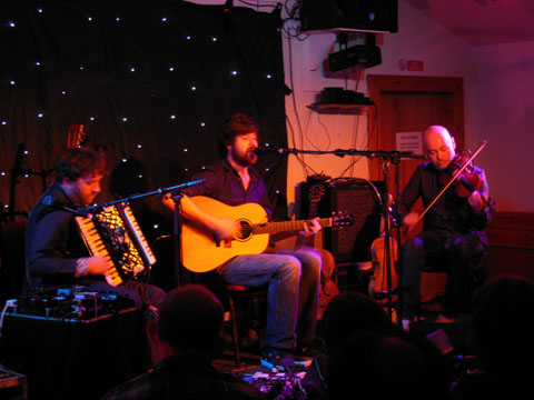 Photo of Lau playing the Gigha Music Festival in 2013