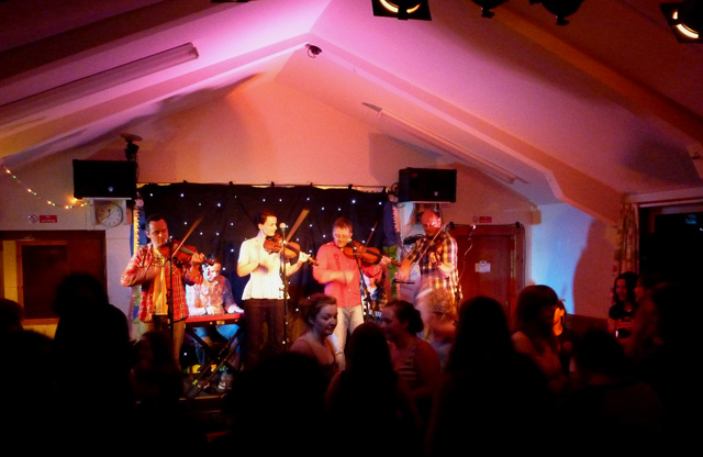 Photo of Blazin Fiddles playing at the Gigha Music Festival in 2012
